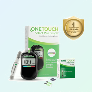 OneTouch Select Plus Glucometer Machine with 10 Test Strips